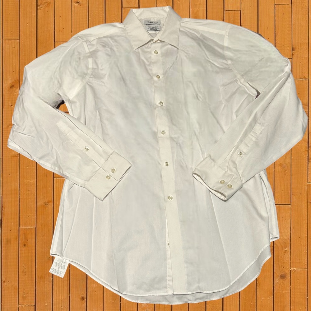 Men’s Calvin Klein Shirt 16 32/33 White Long Sleeve Button Down Collar